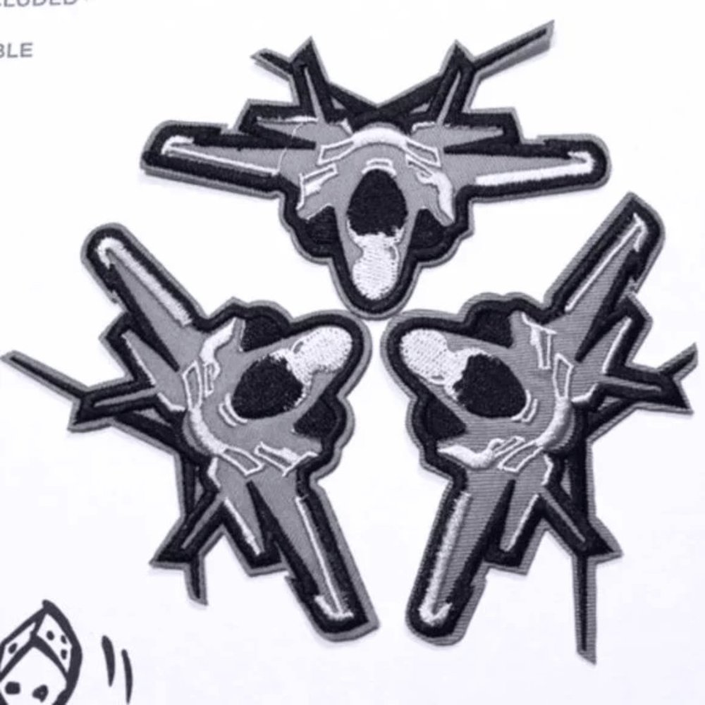 (3-PACK) JET SKY FIGHTER PLANES FABRIC PATCHES EASY IRON ON BADGES AIRCRAFT JETS